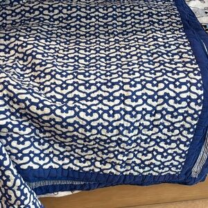 Roller Rabbit Navy and White Quilt